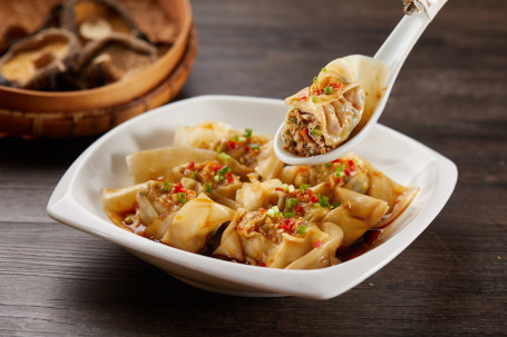 B14 Hóng Yóu Chāo Shǒu Pork Dumpling W Hot Chilli Vinalgrette 6 Pcs