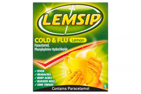 Lempsip Cold Flu Lemon 5Pcs