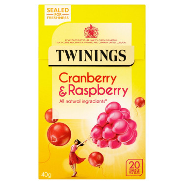 Twinings Cranberry-Himbeer-Holunderblüten-Teebeutel, 20Er-Packung