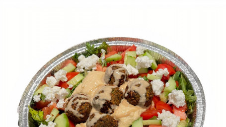 Falafel Hummus Greek Salad