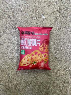 Oudelian Flavor Original Cut Crispy Lotus Root Slices (Strong Tomato Flavor) 56G