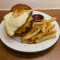 Wagyu Beef Burger (Wagyu Beef Patty, Portobello, Caramelized Onion, Sunny Egg And Cheddar Cheese) With Fries