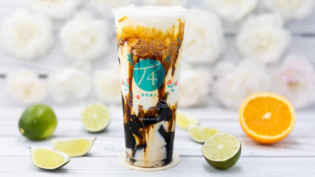 F2, Brown Sugar Iced Milk With Grass Jelly