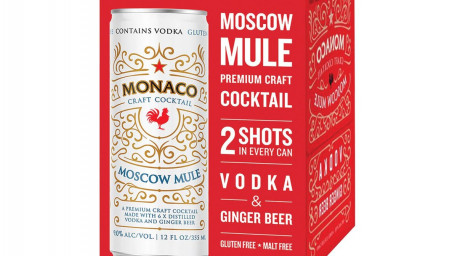Monaco Moscow Mule Cocktail Cans (355 Ml X 4 Ct)