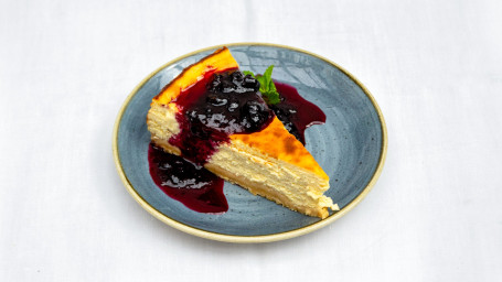 New York Style Blackcurrant Cheesecake (Home-Baked, Gluten Free, Blackcurrant Coulis)