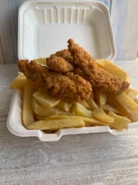 3 Chicken Goujons Chips