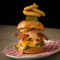 Burger American Beef Burger With Double Cheese, Bacon And Onion Rings