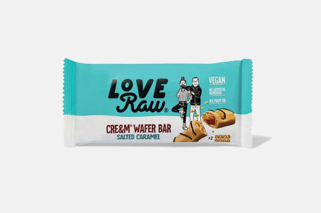 New Love Raw Cream Filled Wafer Bar, Salted Caramel . (Vegan)