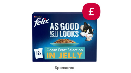 Only £5.15: Felix As Good As It Looks Ocean Feasts Fish Selection In Jelly Wet Cat Food 12 X 100G