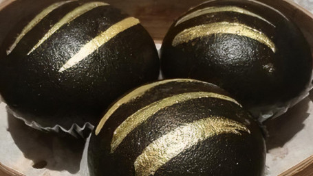 D19. Black Golden Egg Custard Bun (3) Hēi Jīn Liú Shā Bāo