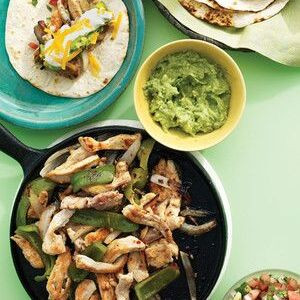 Mittagessen Hähnchen-Fajitas