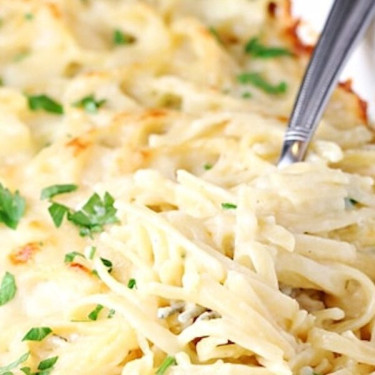 Im Ofen Gebackene Hähnchen Alfredo Pasta