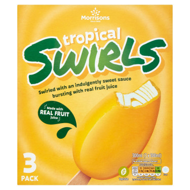 Morrisons Tropical Swirl Eiscreme 3X100Ml