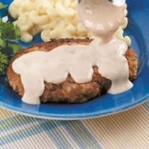 Land-Gebratenes Steak Und Eier