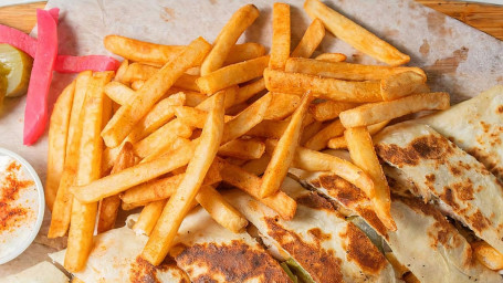 Saj Kafta And Hummus With Side Fries