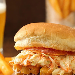 Hamburger Mit Pommes Frites