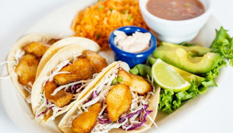 Three Pan-Seared Fish Tacos