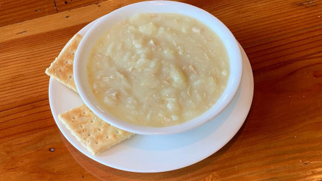 Cup Of Homemade Chicken-Lemon Rice Soup (Avgolemono)