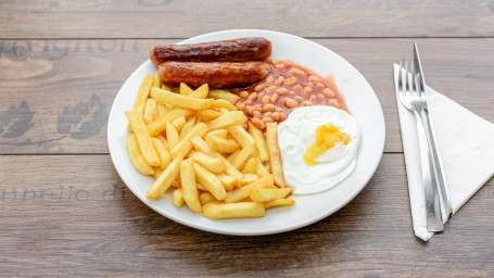 2 Sausage, Egg, Chips And Beans
