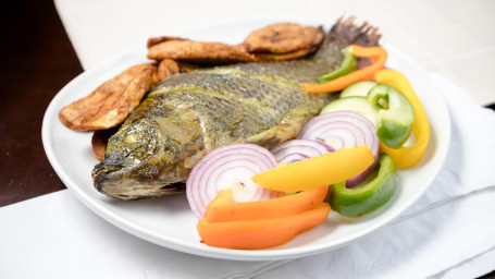 Big Grilled Fish With Plantain Spicy