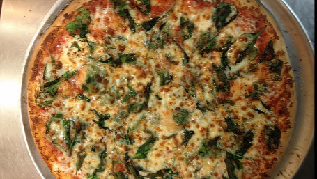 Spinat-Pilz-Pizza