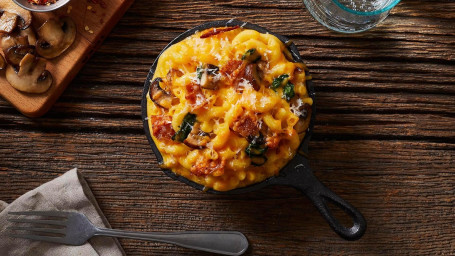 Mac And Cheese With Spinach And Portobello Mushrooms